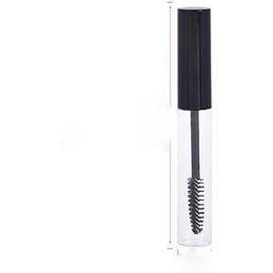 10ML Zwarte Lege Mascara Flessen Met Hervulbare Mascara Tube Trechters Pipetten Wimper Crème Container Fles Met Borstel-Zwart
