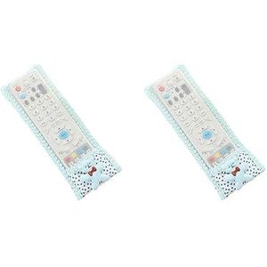 2 set TV Afstandsbediening Case Interessante Airconditioner Controllers Gevallen Stofdicht Cover Decoreren Accessoires blauw M (21x8 cm)