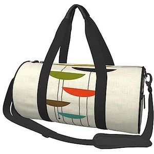 Mid Century Moderne Prints Reizen Duffel Bag Gym Tote Bag Lichtgewicht Bagage Tas Voor Weekender Sport Vakantie, Zwart, Eén maat