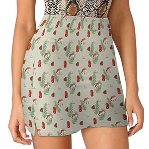 Eekhoorn Nut Mushroom Fox Dames Skorts Hoge Taille Tennisrok Gelaagde Korte Mini Rok Culottes Skorts Met Zakken 4XL