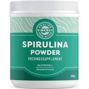 Vimergy Spirulina Poeder, 62 Porties – Snel Absorberende Poeder – Veganistische Supplementen – Zonder Antiklontermiddel, Vulstof, Smaakstof of Suiker – Non-GMO en Glutenvrij, 250g