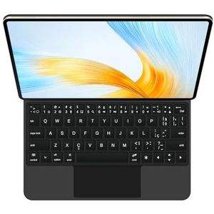 GUPENAA Toetsenbordhoes voor HUAWEI MatePad Pro 10.8, Magische Zwevende Cantileverstandaard, 7 Kleuren Achtergrondverlichting, Ingebouwd trackpad,zwart,Portuguese