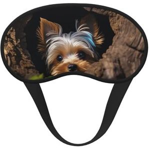 Slaapoogmasker voor dames en heren, zacht, comfortabel slaapmasker, verduisterend, slaapoogbedekking voor reizen, yoga, dutje, werk, een kleine Yorkshire terriër