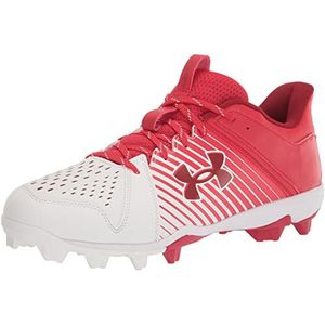 Under Armour Men's Leadoff Low Rubber Molded Baseball Cleat Shoe, (600) Red/White/Stadium Red, 7.5