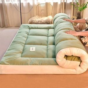 Futonmatras in Japanse stijl, 6 cm dikke futonmatras voor volwassenen, vouwmatras, verdikte tatami-mat, opgerolde matras, opvouwbare slaapmat, campingbank, ademende vloer (kleur: C, maat: 90x