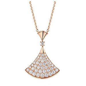 Sterling Zilveren Ketting Mode-sieraden merk heren en dames Bv Kettingen liefhebbers Kerstcadeaus Ketting (Color : Rose Gold)