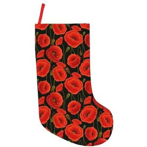 Papaver Bloemen Print Kerst Kousen,Vakantie Party Decoraties