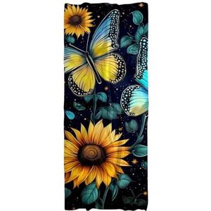 IEDHFNGDBFV Sjaals voor vrouwen mode sjaals lange satijn zijde gevoel sjaal lichtgewicht blauwe vlinder zonnebloemen, Multi kleuren 10, Eén Maat
