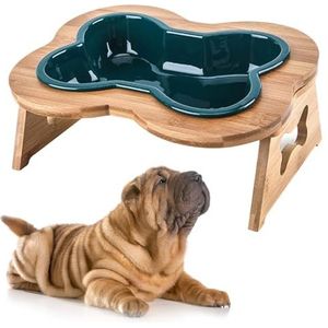 Herbruikbare Leuke Universele Antislip Keramische Hond Kom met Beschermende Halsstandaard voor Huishoudelijke Huisdieren Voeden