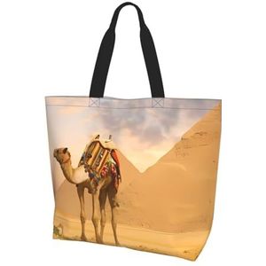 MYGANN Camel Vrouwen Grote Capaciteit Schouder Waterdichte Boodschappentas Voor Dagelijkse Reizen Gift Bag, Zwart, Eén maat