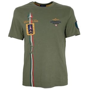 Aeronautica Militare T-shirt heren Frecce Tricolori korte mouwen TS2231 kleur groen, Zie foto's., XL