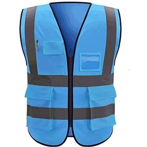 Reflecterende Kleding Hoog zichtbaar reflecterend vest, for volwassenen, for bouwverkeer Sanitaire werknemer Meituan Riding Safety Voor Wegenbouw(Blue,3XL)