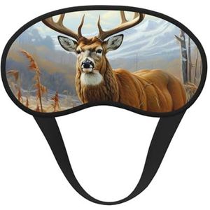 Slaapmasker voor zijslaper, zijden slaapmasker met elastische band, super zachte oogslaapschaduwhoes, buck hert, verduisterend nachtblinddoek voor vrouwen mannen reizen