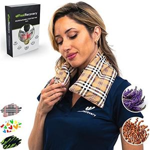 Pittenzak Nekwarmer - Nekkussen voor Magnetron (60x15 cm) - Warmtesjaal voor Nek en Schouders - Warmtezak met Wasbare Hoes, 100% Katoen en Lavendelgeur