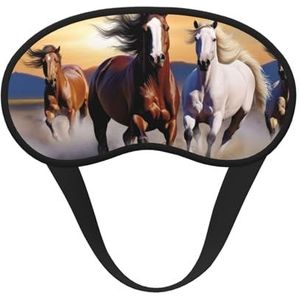Running Horses Slaapmasker voor Zijslaper, Lichtblokkerende Nachtmaskers voor Slapen Oogmasker voor Vrouwen Mannen Oogbedekking Zachte Comfortabele Oogschaduw voor Reizen, Nap
