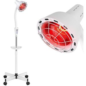 Cozion Verwarmde infraroodlamp, 275 W, infraroodlamp, infrarood lamp, verstelbaar, met dienblad, infrarood licht voor het huishouden, rood licht verwarming licht