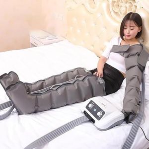 6 holte lymfedrainage luchtcompressie beenmassager, lichaamsmassager taille been arm relax-instrument, voor lymfoedeem circulatie zwelling ontspannen pijnverlichting, grijs, F