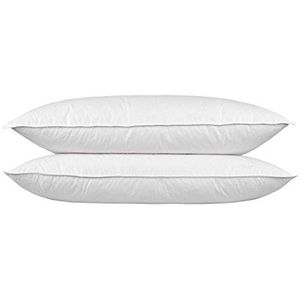 Homescapes - 2 hoofdkussens 50x90 cm in een set - ganzenveren en donzen hoofdkussens