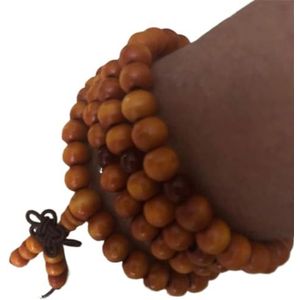 Armbanden, gebedskralen, 1 Pc Bidden 108 Houten Kralen Mannen Kettingen Armbanden Rozenkrans Boeddhisme Boeddha Holle Levensboom Ketting-OM (Kleur: Om) (Kleur: Rood)