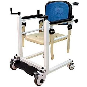 Verpleegkundige rolstoel transfer lifthulp, draagbare commode aan het bed met potje, handmatige lift mobiliteitshulp voor ouderen met een handicap