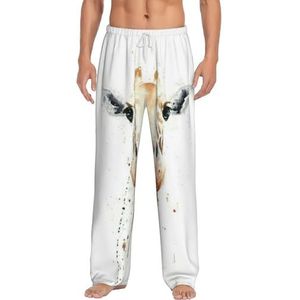 Clever Giraffe Heren Lange Lounge Wear Broek Nachtkleding Pyjama Bottoms Nachtkleding Nachtkleding Met Zakken En Trekkoord, Wit, S