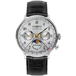 Zeppelin Unisex chronograaf kwarts horloge met lederen armband 7037-1