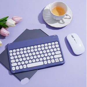 QPSJXN De combinatie van draadloos toetsenbord en muis voor tablets, telefoons en laptops die compatibel zijn met 10 inch (4 cm) apparaten (X4 paars)