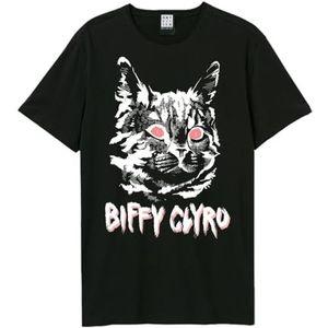 Amplified Unisex Volwassen Zwarte Kat Biffy Clyro T-Shirt, Zwart, S