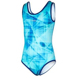 Zagano Badpak voor meisjes, badpakken voor meisjes, badmode voor meisjes, UV-bestendig, gemaakt van comfortabel materiaal, zwempak voor kinderen, blauwwit, 140