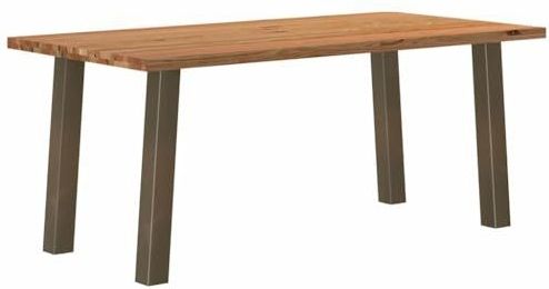 vidaXL - Eettafel - rechthoekig - 180x90x74 - cm - massief - eikenhout - lichtbruin