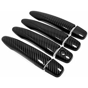 Buitenhandgreep Carbon Fiber Chrome Auto Deurgreep Cover Trim Auto Accessoires Styling Voor Navara NP300 Voor Terra Qashqai 2017 2018 2019(Carbon Fiber 1hole)