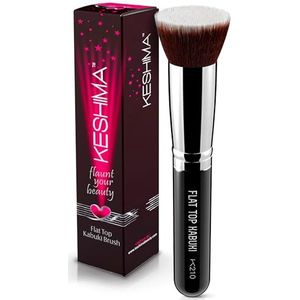 Flat Top Kabuki Foundation Brush van KESHIMA - Premium make-upborstel voor vloeibare foundation, crème en poeder - polijsten, blending borstel, gezichtsborstel