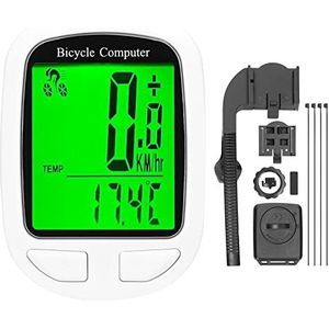 HUIOP Draadloze Fietscomputer LED Digitale Fiets Snelheidsmeter Kilometerteller Multifunctionele Fietscomputer Waterdicht met Backlight Ondersteuning Auto Wakeup Scan voor Mountain Road Bike,Wireless