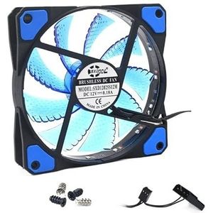 120 mm Pc Computer ultra stil LED Koelventilator radiator, 1 2 cm 120x120x2 5 mm 12V computerventilator, 1 2VDC 3P IDE 4D (2wire) (Blade Color : 1blue 4pcs screw)