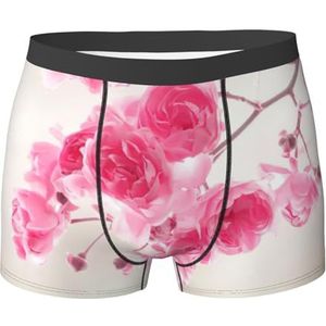 EdWal Sportondergoed voor heren met roze bloemenprint, ondergoed voor heren, boxerslip, zacht ondergoed, Zwart, XXL
