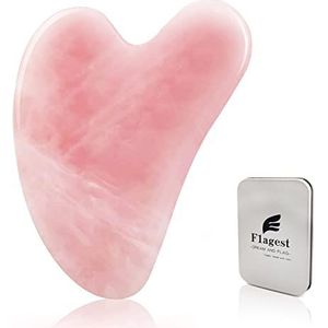 Flagest Gua Sha -Gua Sha Gezicht Lichaam -Gua Sha Rozenkwarts Jade -Gua Sha Gezichtsmassage Tool -Acupunctuur Anti Rimpel Massage Tool voor Gezicht, Ogen, Hals (Rozenkwarts)