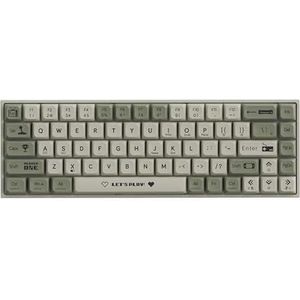 QPSJXN Compact bedraad mechanisch toetsenbord 68 met thee of rode toetsen voor laptop (Grey White)