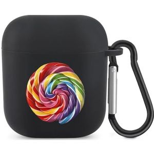 Candy Lollipop Leuke Case voor AirPods 2&1 Schokbestendige Beschermende Hoofdtelefoon Gevallen Cover Met Sleutelhanger voor Mannen Vrouwen