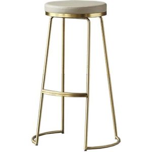 Barkrukken Moderne metalen barkrukken, gouden toonbankstoelen, ontbijteetkruk, met leer gevoerde zitting Meubilair (Size : Height 65cm(25.6inch))