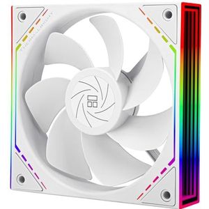 Thermalright TL-M12RW CPU-ventilator 120 mm behuizing koeler ARGB, 4-polige PWM-aansluiting stille computerventilator met S-FDB-lagers, desktopventilator heeft beide zijden ARGB spiegel lichteffect