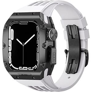 OFWAX Luxe 44mm 45mm Horloge Mod Kit, Voor Apple Horloge Band Serie 8 7 6 5 4 SE Titanium Legering Titanium Horloge Case Viton Strap, Voor iWatch Modificatie Kit, 44mm, agaat