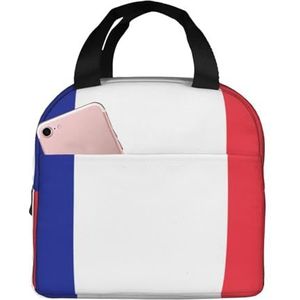 SUHNGE Geïsoleerde lunchtas met Franse vlag, Rolltop Lunch Box Tote Bag voor Vrouwen, Mannen, Volwassenen en Tieners