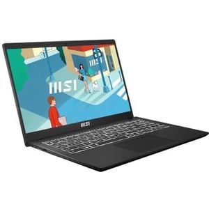 MSI Modern 15H B13M-008XES Laptop, 39,6 cm (15,6 inch), Full HD, Intel Core i7-13620H, 32GB RAM, 512GB SSD, Iris Xe Graphics, Free Dos, Classic Black, Spaans QWERTY-toetsenbord