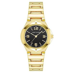 Anne Klein Armband horloge voor dames, Goud/Zwart, armband