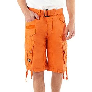 Geographical Norway Panoramique Men - Heren Bermuda Shorts Korte Mannen - Heren Sport Cargo Short Zomer - Regular Mannen Shorts Chino Bermuda Shorts Fit, oranje, XL