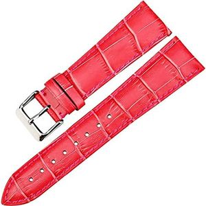 leer vervangingsbanden, horloges Polsband for mannen en vrouwen, wit 14 16 18 20 22 mm horlogeband lederen horlogeband kast horlogeband (Size : Rose Red)