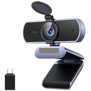 4K FHD 1080P webcam 8MP for pc, PDAF Auto, dubbele AI-ruisonderdrukkende microfoons, webcamcamera for Zoom/Teams/Google Meet(4K Webcam)