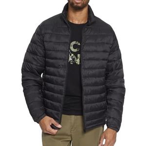 Jack & Jones Heren Puffer Jacket - Lange mouw Regular Fit Stand Kraag Heren Mode Gewatteerde Jas Casual en Winter Wear voor Mannen, Zwart, S