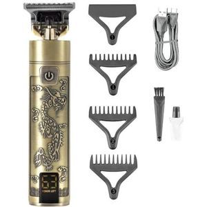 Tondeuse voor mannen, tondeuse T9 haarsnijmachine elektrische tondeuse draadloze kapselmachine digitaal display tondeuse voor mannen (kleur: brons)