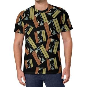 Retro Squatch Bigfoot heren T-shirt met korte mouwen casual ronde hals T-shirt mode zomer tops